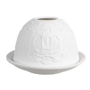 Porcelánový svícen na čajovou svíčku BUDDHA Clayre & Eef 6CE1828