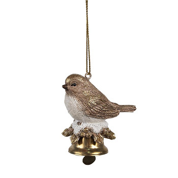 Dekorativní figurka ptáčka na zvonečku Clayre & Eef 6PR4228