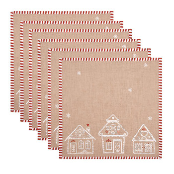 Textilní ubrousky GINGERBREAD BLISS - sada 6 kusů  Clayre & Eef GBB43