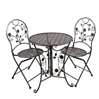 Zahradní bistro set stůl a dvě židle Clayre & Eef 5Y1273